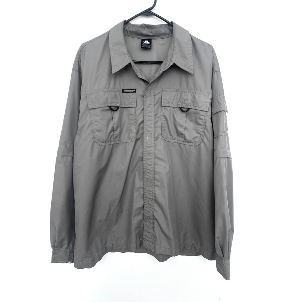 Nike ACG Utility Shirt Mens Large Gray Convertible Zip Off Sleeve Ripstop F1 SFD